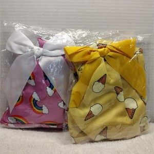 Dog Dress 2 Pack, Cute Rainbow and  ice-cream cone Pattern Dog Dresses Bowknot